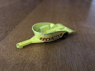 Remolque para motocicletas Honda Matchbox Lesney amarillo vintage #38 hecho en Inglaterra Foto 1 de 4