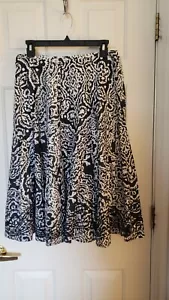 Chicos Sz 1 (Small) Full Circle Skirt Aline Silk Blend Sequin Hem Back Zip Black - Picture 1 of 8