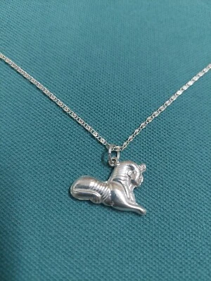 Egyptian Sphinx necklace with eye of horus chain 100% Egyptian handmade - Image 1 of 4