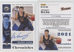 2021-22 Panini Chronicles Draft Picks Rookie Signatures Green Johnny Wang Auto