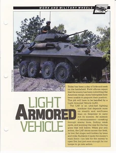 Light Armoured Vehicle (LAV II) Military Equipment Spec Sheet Fact Card - Picture 1 of 2