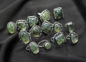 100 Natural Prehnite Rings silver plated Rings Green Ring Handmade rings CP-146 - Picture 1 of 8