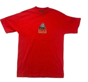 Bear Surfboards Logo Shirt Men Medium Vintage 1990's Surf Wave Graphic Red - Picture 1 of 10