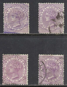 NATAL SCOTT 71 USED x 4 - 1882 6p VIOLET QUEEN VICTORIA ISSUE CAT $11.00 (A) - Picture 1 of 2