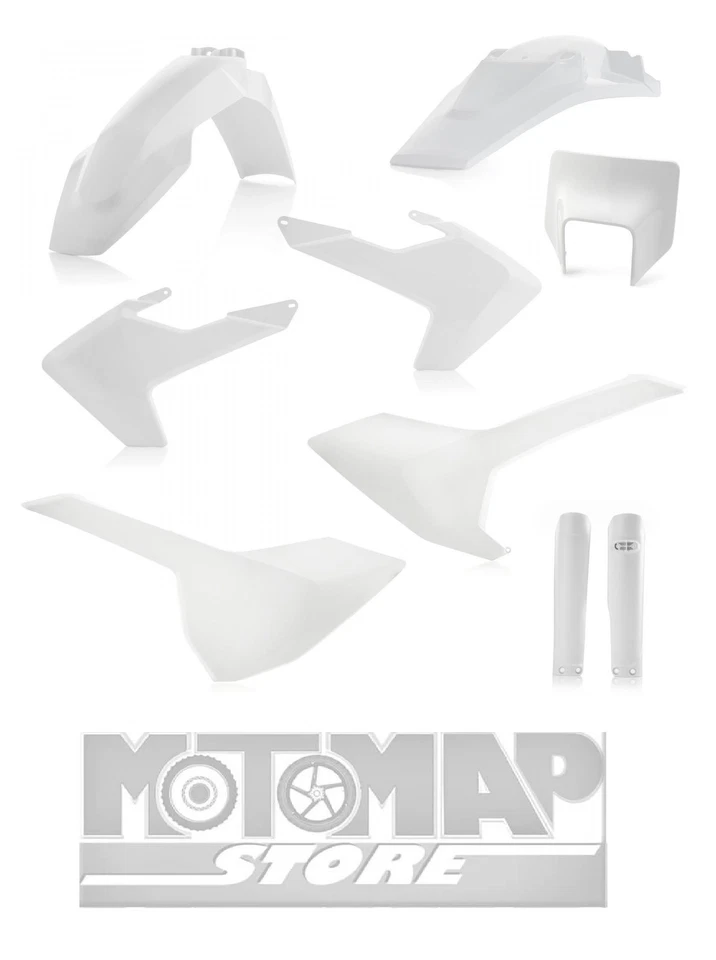 Full Kit Plastiche Acerbis Portafaro Husqvarna TE 250 2017 2018 2019 Bianco - Immagine 1 di 1