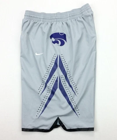 Nike Authentic Kansas State Wildcats 2011-12 Gray Baggy Basketball Shorts Large Cover