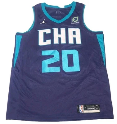 男子 Gordon Hayward Charlotte Hornets Nike Jordan Swingman 紫色球衣 48 L — 第 1/4 张图片