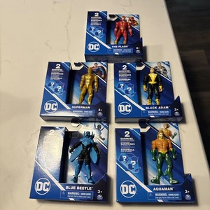 DC Action Figuren Heros Superman, Black Adam, Blue Beetle, Aquaman, Flash Lot - Bild 1 von 7