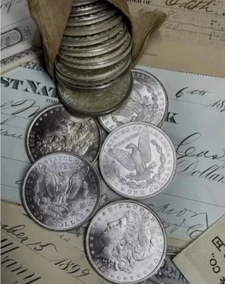 New ListingCC Morgan Silver Dollars 1878-1893 - 5 Uncirculated Coins Mixed Dates Lot