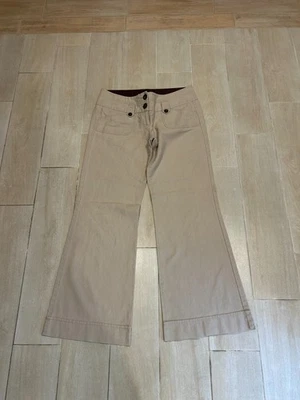 Pantalones acampanados Juniors para mujer Charlotte Russe lino algodón tiro bajo frente plano 7 Foto 1 de 4