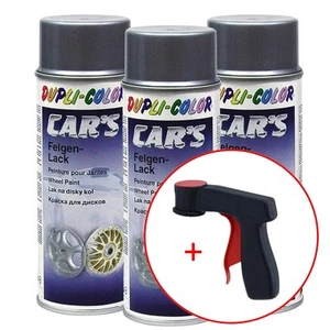 3x Dupli Color Car´s Lackspray Alu-Felgensilber 400ml + 1x Spraydosen Handgriff - Bild 1 von 1