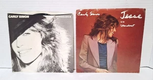 2 CARLY SIMON 45 w/ PS Vengeance/Love You By Heart  MINT Jesse/Stardust Jesse EX - Picture 1 of 6
