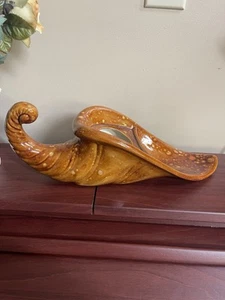 1973 Hobbyist Ceramic Atlantic Mold Cornucopia Brownish Orange Planter/ Display - Picture 1 of 7