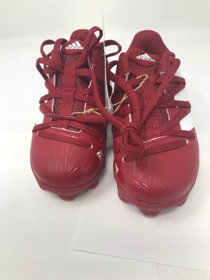 Nuevo Adidas Niños Afterburner 8 Zapatos de Béisbol Taco Moldeado 5 Rojo/Blanco Foto 1 de 4