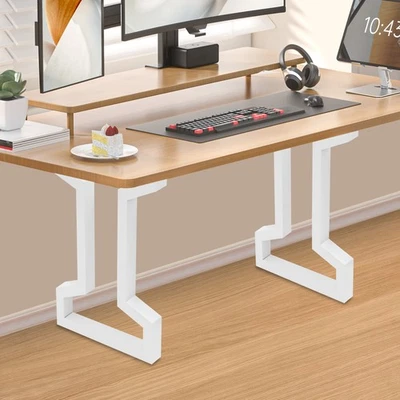 2 PIEZAS Patas de Mesa de Acero Marco de Mesa Blanco para Mesa de Centro Mesa de Comedor 220.46lbs Foto 1 de 4