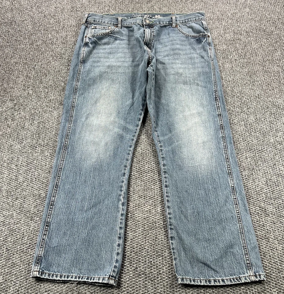 Wrangler Jeans Para Hombres 40x32 Azul Retro Calce Ajustado Recto Bota de Vaquero Denim Occidental Foto 1 de 4