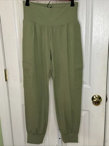 Jogger cargo Athleta Salutation para mujer talla pequeña bolsillos verdes cómodo elástico - Imagen 1 de 7
