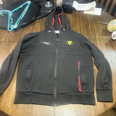 Puma Scuderia Ferrari Sudadera con Capucha Para Hombre Sudadera Mediana Carreras Cremallera Completa Logo Negro Foto 1 de 4
