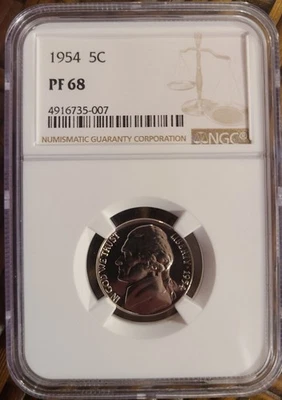 1954 Jefferson Nickel NGC PF68 - Image 1 of 2