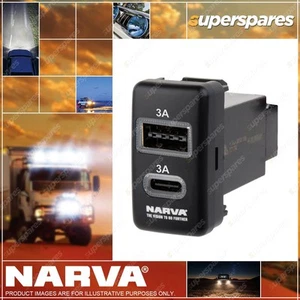 Narva 12V Illuminated USB-C Port for Toyota Prado 100 Landcruiser 79 100 Hilux - Picture 1 of 2