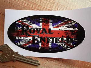ROYAL ENFIELD GRAFFITI STYLE OVAL 10cm classic motorcycle or helmet STICKER - Picture 1 of 1