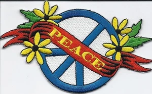 PEACE FLOWER JACKE PATCH Biker Bügelbild - Bild 1 von 1