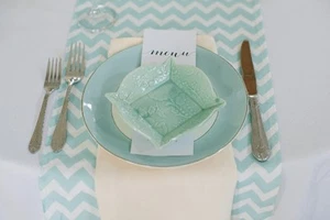 Table Runner Chevron Polyester 14x72" By Broward Linens (Variety Of Colors) - Picture 1 of 9