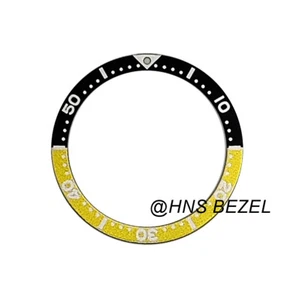 BEZEL INSERT FOR MEN SEIKO 7002,6309,7S26,SKX007K2 DIVER AUTOMATIC BLACK/YELLOW - Picture 1 of 1