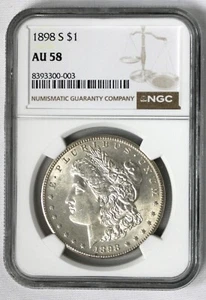 Dólar Morgan 1898-S - ¡NGC AU58!!! ¡Mejor fecha!!! - Imagen 1 de 2