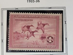 Scott RW2 MH US Federal Migratory Waterfowl Duck Hunting Stamp 1935