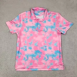 Camisa polo de golf Chubbies para hombre M rosa estampado tie dye rendimiento - Imagen 1 de 9