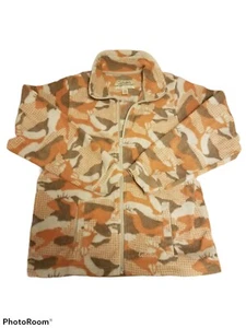 Cabela's Fleece Jacket medium youth orange brown camouflage zip up deer fall - Picture 1 of 3
