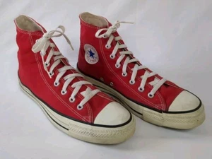 Top Converse All Star Hight rojo vintage Chuck Taylor hecho en EE. UU. talla EE. UU. 10,5 - Imagen 1 de 10