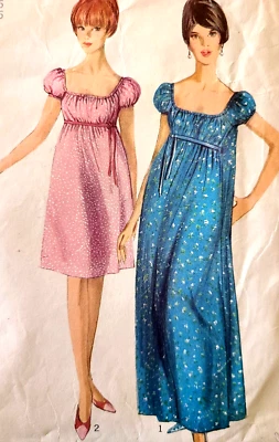 RARE Vtg 1960s Simplicity 6542 Sew Pattern Night Dress Grecian Gown Size 16 36" - Image 1 of 4