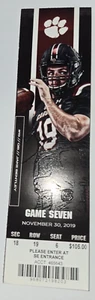 2019 South Carolina Gamecocks vs Clemson  Collectible Ticket Stub 11/30 - Picture 1 of 1