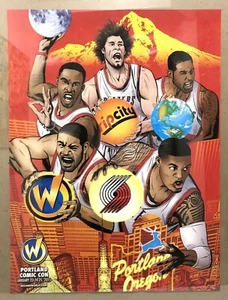 2015 Portland Comicon Trailblazer Collage Blasketball Poster RIP City Wizard - Picture 1 of 7