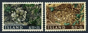 Iceland B21-B22, lightly hinged. Mi 413-414. Plovers, Rock ptarmigans nest. 1967 - Picture 1 of 1