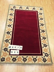 5' x 8' New Indian Art Deco Oriental Rug - Hand Tufted - 100% Wool - Modern Rug - Picture 1 of 2