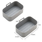 2PCS Air Fryer Silicone Pot Dual Basket Liners Insert Dish Baking Pan For Ninja