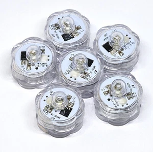 6 Waterproof Tealigths (submersible,led,battery,pool,fountain,gift,decoration) - Picture 1 of 3