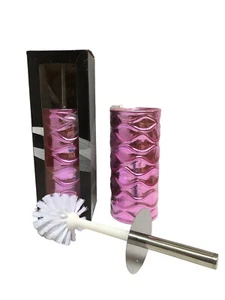 SCOPINO WC IN CERAMICA ROSA FUCSIA SPAZZOLA PORTASCOPINO BAGNO TOILETTE CM 32 - Imagen 1 de 2