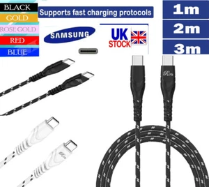 Pour Samsung Galaxy A55 5G Type-C Vers Type-C Câble Tressé De Charge Rapide - Photo 1 sur 14