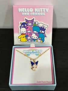 Hello Kitty Sanrio Yellow Gold Flash Plated and Light Rose Crystal Kuromi Pendan - Picture 1 of 8
