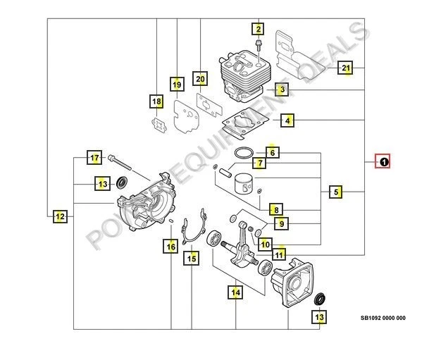Original Echo / Shindaiwa BLOQUE CORTO 251 255 parte # SB1092 Foto 1 de 1