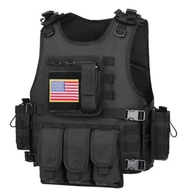 Military Tactical Vest Molle Quick Release Police Combat Assault Plate Carrier - Image 1 of 4