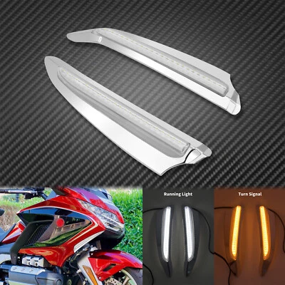 Chrome Front Vent Trim Light Running Turn Signal Fit For Honda Goldwing 2018-21 - Image 1 of 4