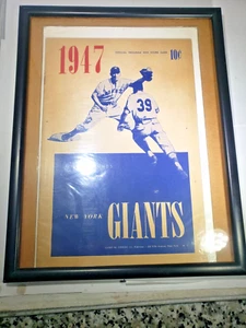1947 New York Giants Official Program Scorecard Robinson Framed - Picture 1 of 8