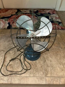 Vintage Westinghouse 4 Aluminum Blade 10" Blue Fan # 1381425 Mid-Century - Picture 1 of 6