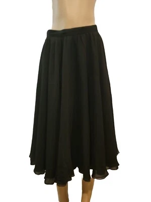 Falda acampanada para mujer Oleg Cassini HE-RO Industries vintage negra de gasa talla 10 #H Foto 1 de 4