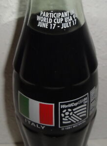 COCA COLA CLASSIC BOTTLE Italy USA World Cup 94 1994 Glass Unopened 8oz Coke